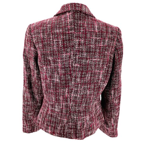 Mossimo Pink White Tweed Classic Colorful Notched Collar Button Jacket Blazer L - Picture 2 of 11